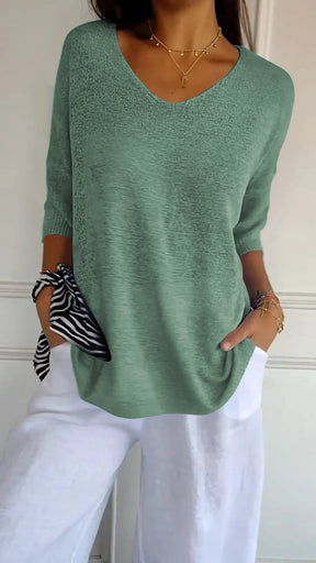 ORO | Top Casual Chic V-Ausschnitt